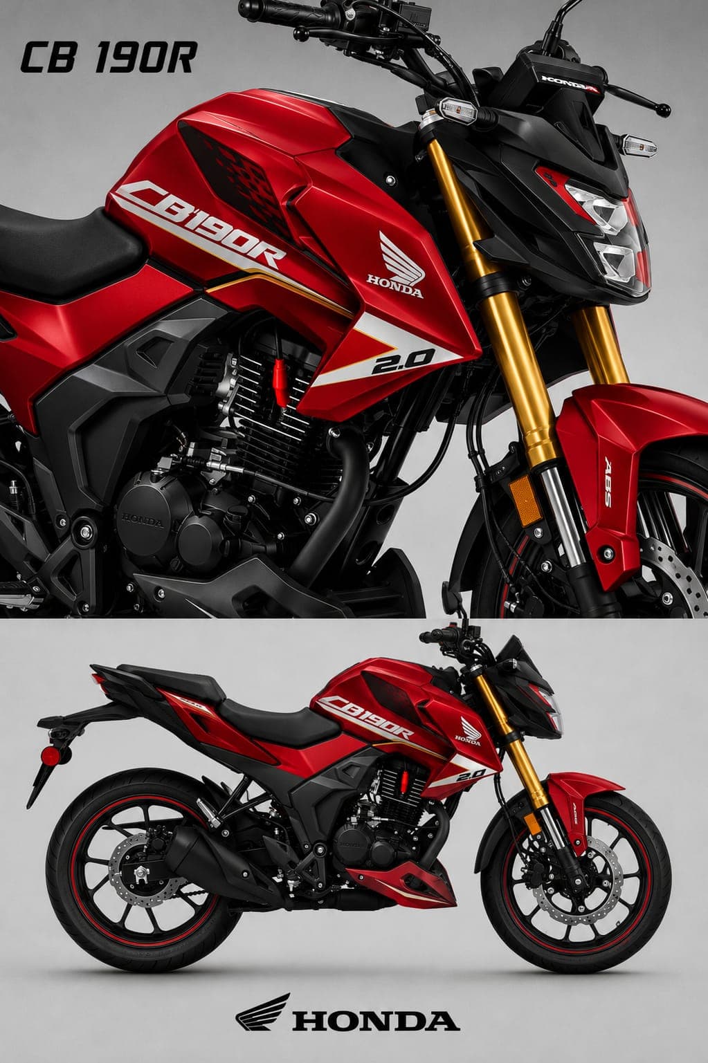 Honda CB 190R 2.0 color Rojo