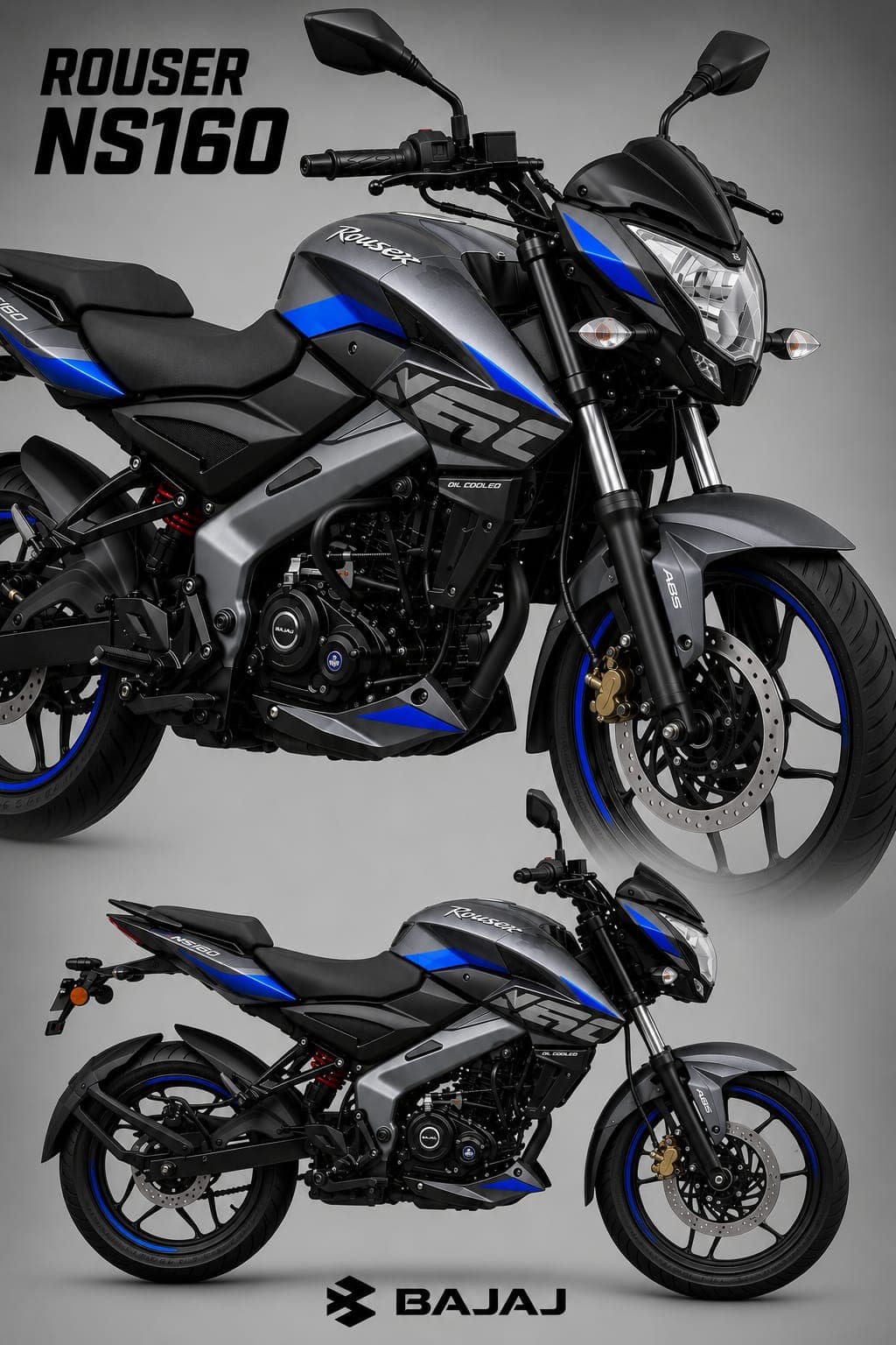 Bajaj Rouser NS160 color Gris