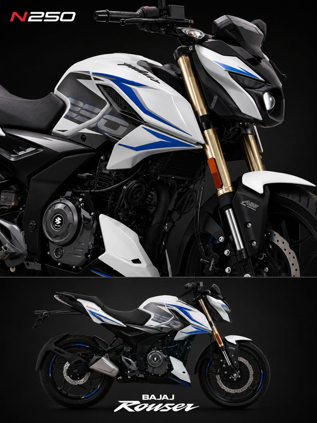Bajaj Rouser N250 color Blanco
