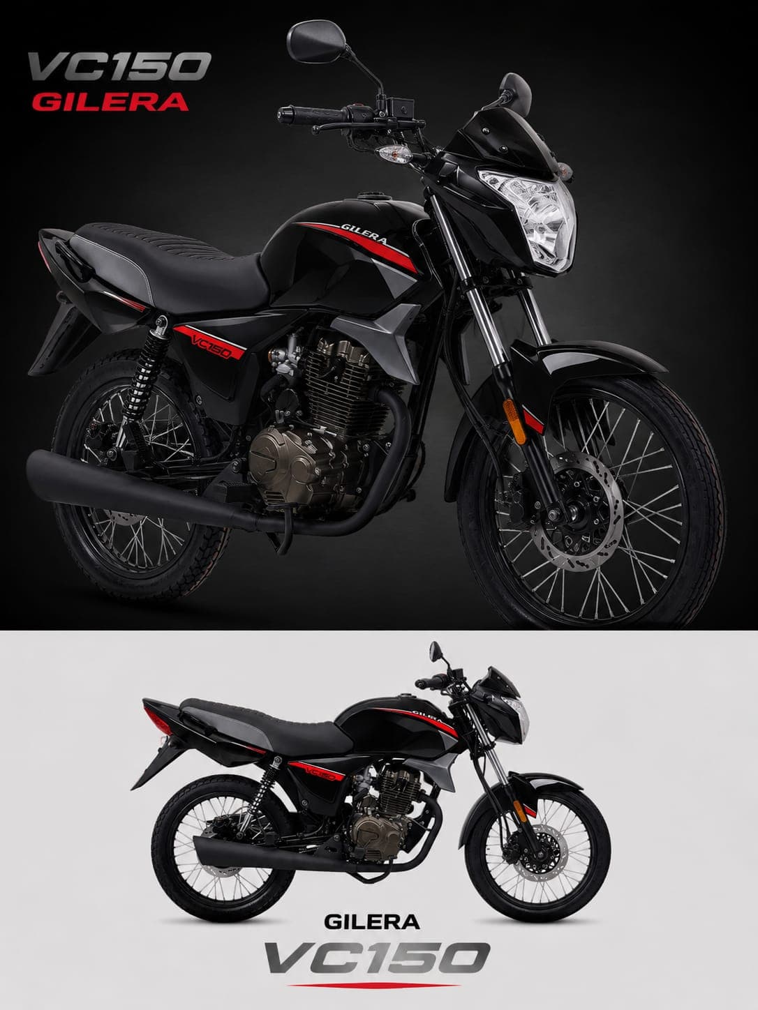 Gilera Vc 150 2025 CBS color Negro