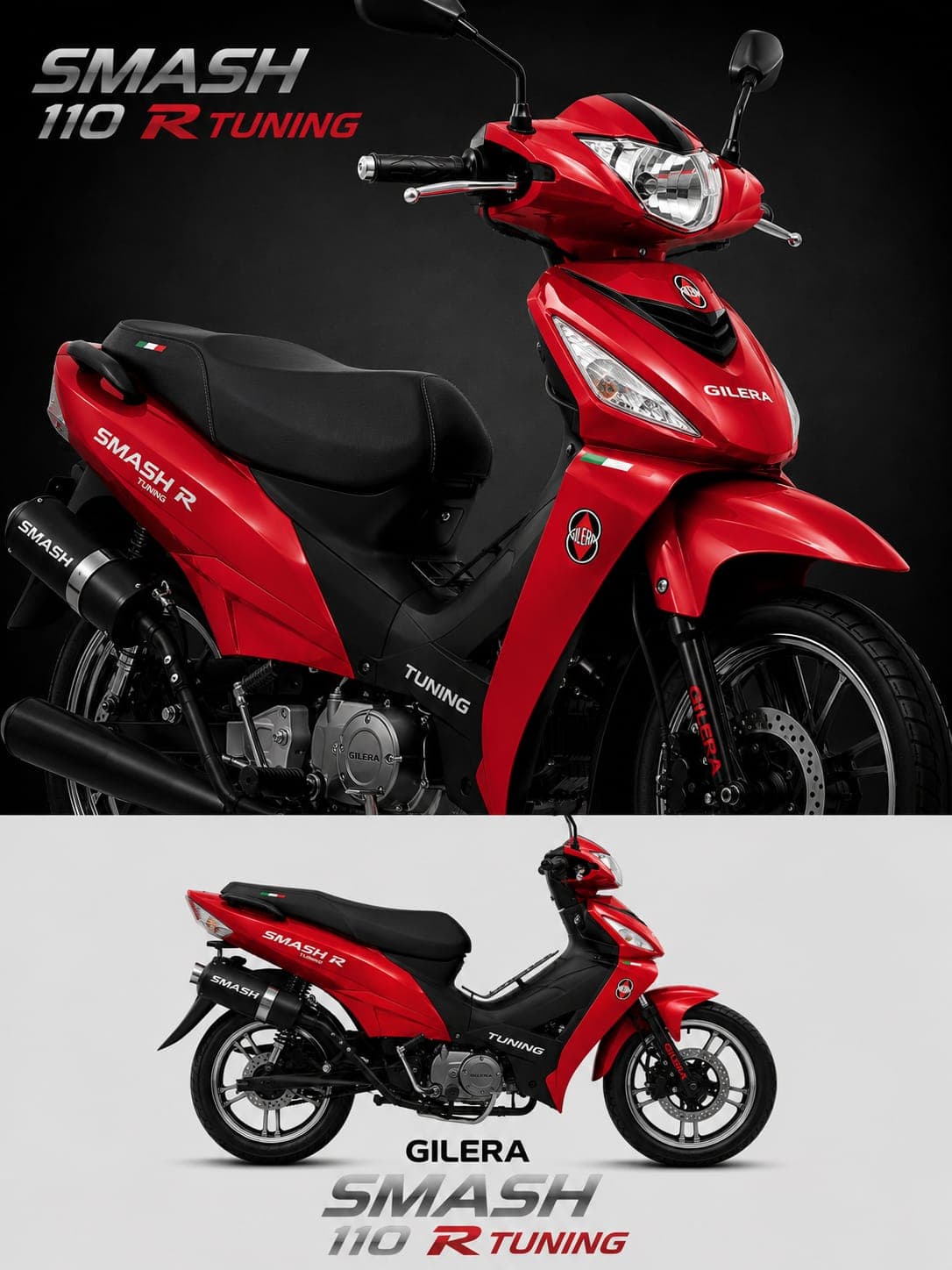 Gilera Smash R Tuning 2025 CBS color Rojo