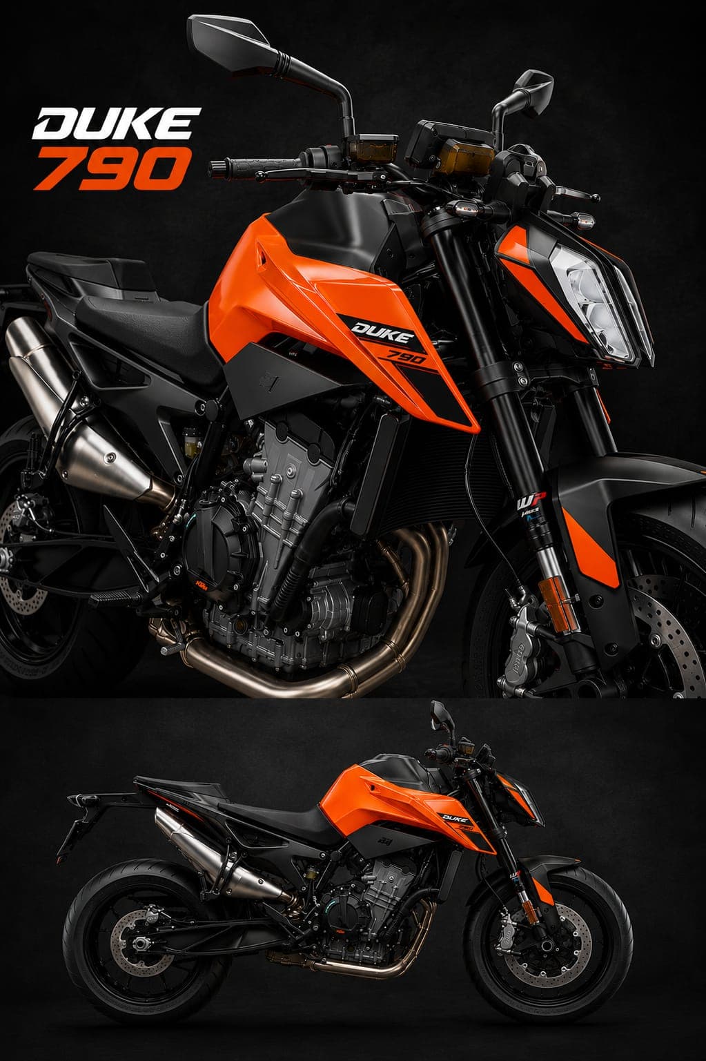 KTM DUKE 790 color Naranja y Negro